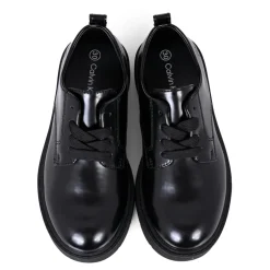 Zwarte Veterschoenen met Rubberen Zool