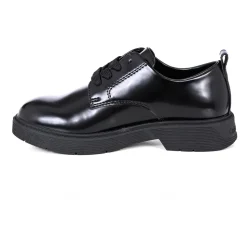 Zwarte Veterschoenen met Rubberen Zool