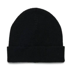 Zwarte wollen en acryl geborduurde muts