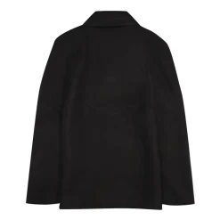 Zwarte wollen kindercape met knoopsluiting