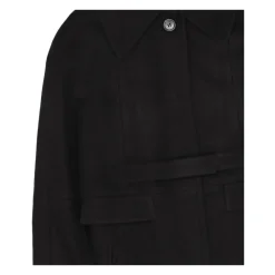 Zwarte wollen kindercape met knoopsluiting