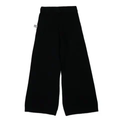 Zwarte wollen straight-leg broek